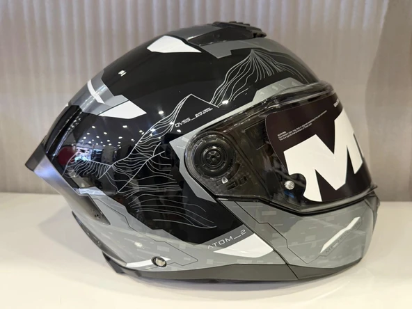 KASK MT ATOM 2 HİGHLANDS C2 PARLAK GRİ - Resim 3