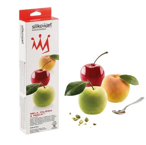 Silikomart Mela Ciliegia & Pesca 115 : Profesyonel Meyve Formlu Silikon Kalıp ürün görseli 1