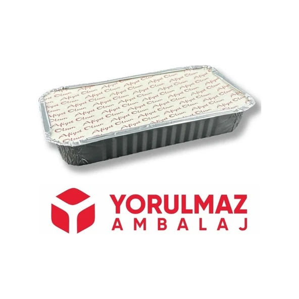 Yorulmaz Ambalaj Alüminyum 1500 gr Kapaklı Kase Yemek ve Salata 100  Adet ürün görseli 1