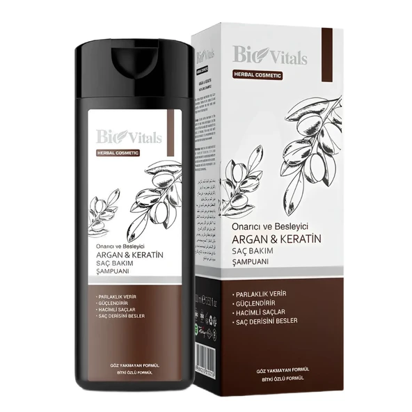 Bio Vitals Argan Ve Keratin Özlü Saç Bakım Şampuanı 400 ml ürün görseli 1