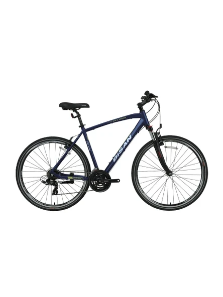 BİSAN TRX 8100 ERKEK ŞEHİR BİSİKLETİ 52CM V 28 JANT 21 VİTES LACİVERT YEŞİL BEYAZ ürün görseli 1