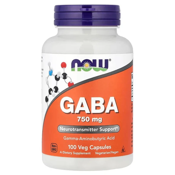 NOW Foods GABA 750 mg 100 Vejetaryen Kapsül ürün görseli 1