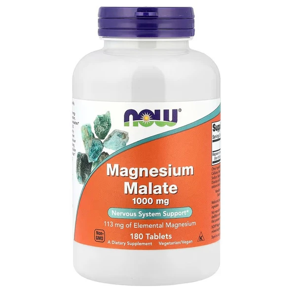 NOW Foods Magnesium Malate 1000 mg 180 Tablet ürün görseli 1