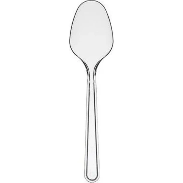 Çeliker Plastik Şeffaf Kaşık (50 Adet) 2,5gr Diamond - Resim 2
