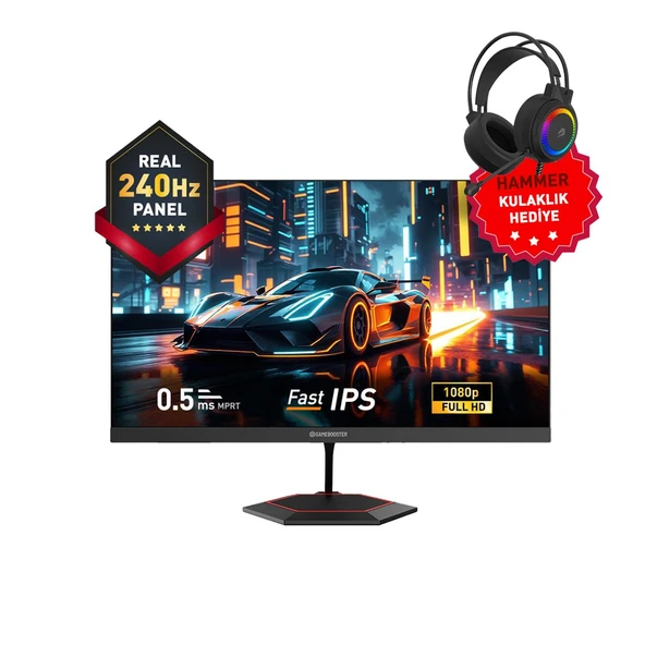 GameBooster 27" GB-27F240FF Monitör + H02B Kulaklık ürün görseli 1