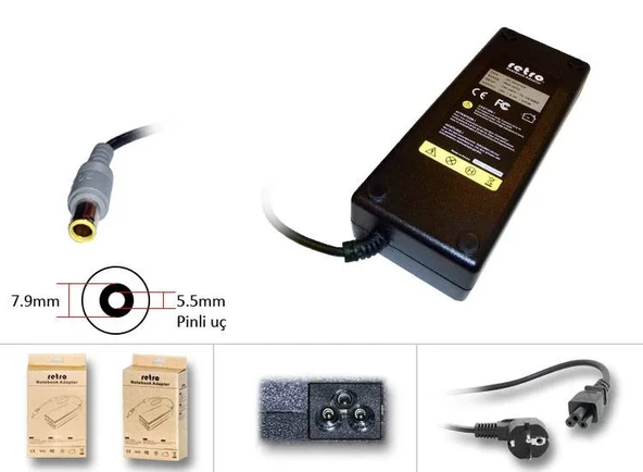 Lenovo 20 Volt 6.75 Amper Yuvarlak Uç Adaptör RETRO ürün görseli 1