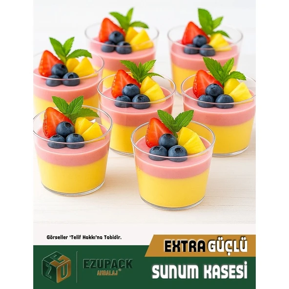 Yuvarlak Mika Kase Plastik Şeffaf Kapaksız Sunum Kabı 200 cc 25 Adet Tatlı & Meze ve Salata Kap ürün görseli 1