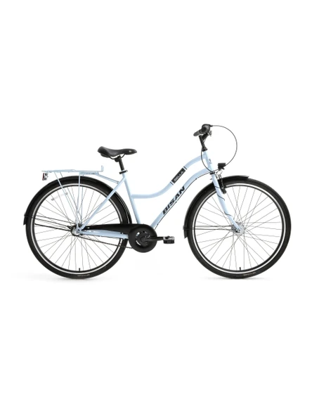 BİSAN BELLA KADIN ŞEHİR BİSİKLETİ 34CM V 24 JANT 3 VİTES BUZ MAVİ ürün görseli 1