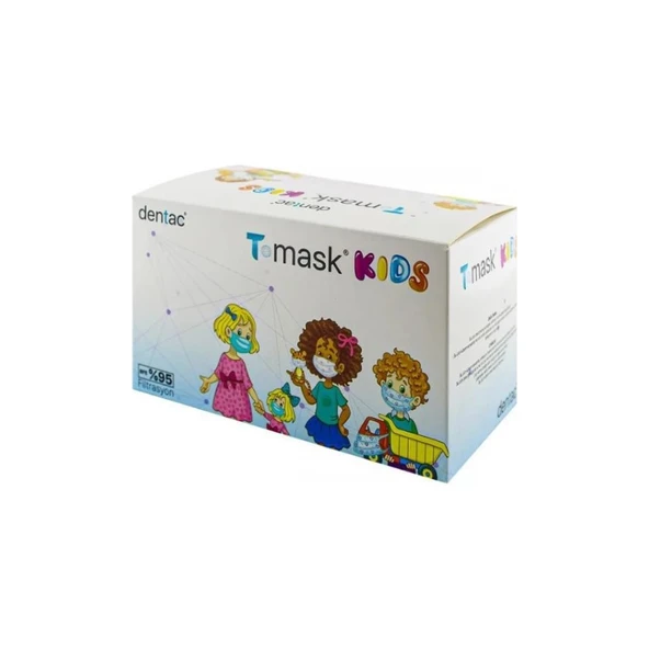 Dentac T-Mask Kids 3 Katlı Cerrahi Renkli Çocuk Maskesi 50 Adet ürün görseli 1