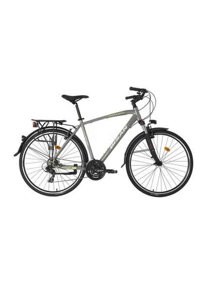 BİSAN TRX 8100 CITY ERKEK ŞEHİR BİSİKLETİ 56CM V 28 JANT 21 VİTES AÇIK METALİK GRİ YEŞİL BEYAZ ürün görseli 1