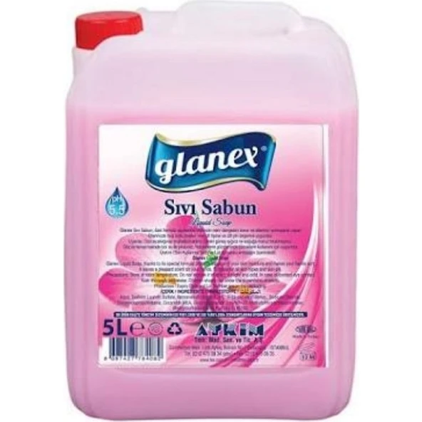 Tex Glanex Sıvı El Sabunu 5 Litre pH 5.5 Özellikli Hoş Koku ile El Temizliği İçin ürün görseli 1