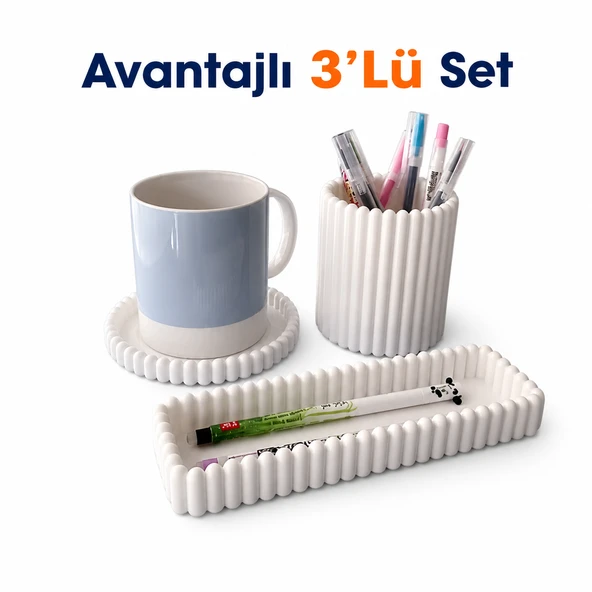 ?️ Masaüstü Düzenleyici Avantajlı 3'lü Set – Kalemlik, Çok Amaçlı Organizer ve Düzenleyici Seti ürün görseli 1