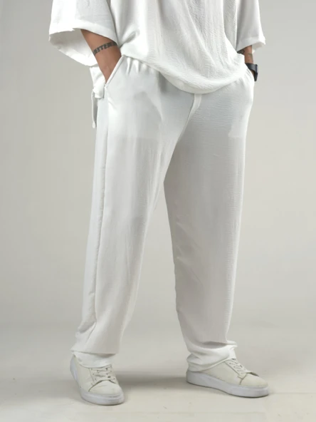 Oversize Ekru Keten Takım COC3205 - Resim 6