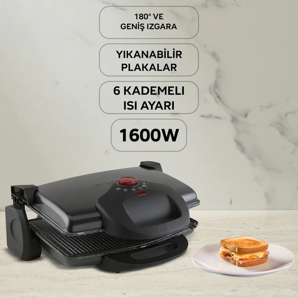 P637Y Grillmax Tost Makinesi - Siyah ürün görseli 1