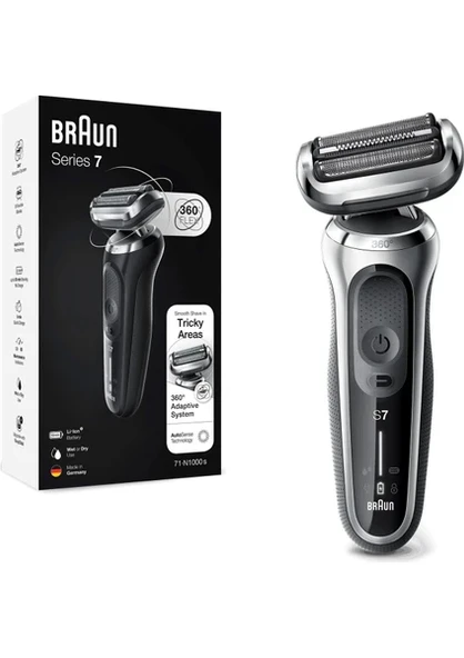 Braun Yeni Seri 7 S1000S AutoSense 360  Flex EasyClick Islak Kuru Tıraş Makinesi ürün görseli 1