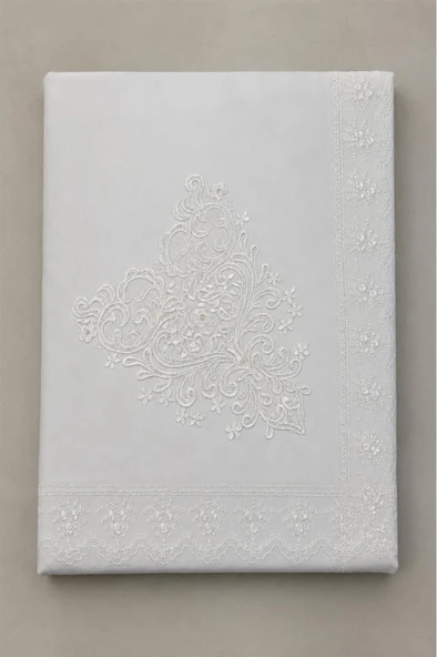 Müjde Saten Lüks Nişan Bohçası 90x90 cm Krem ürün görseli 1