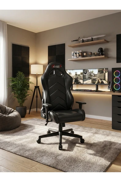 GAMERX G/D X Serisi Siyah Oyuncu Deri Koltuğu ürün görseli 1