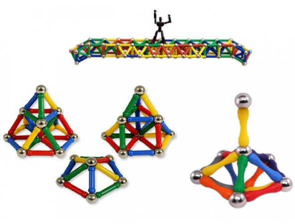 Magnastix 296 Parça Manyetik Lego Seti - Resim 3