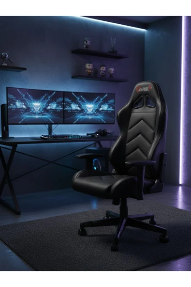 GAMERX X Serisi Kumaş Oyuncu Koltuğu Siyah ürün görseli 1