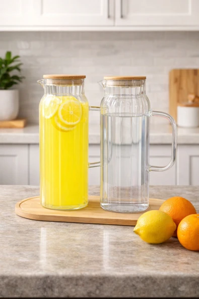 abenim Bambu Standlı 2’li 1000 ml İçecek Şişesi 1000 ml ürün görseli 1