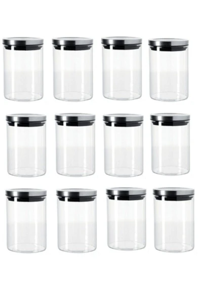 abenim 300 ml Metal Borosilikat Baharatlık Takımı 12 Adet ürün görseli 1