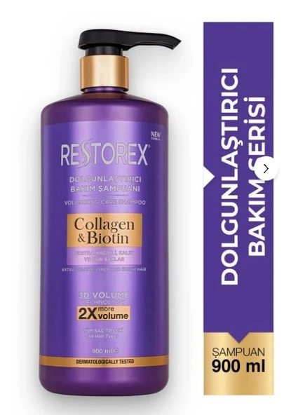 Restorex Collagen & Biotin Dolgunlaştırıcı Şampuan 900 Ml ürün görseli 1