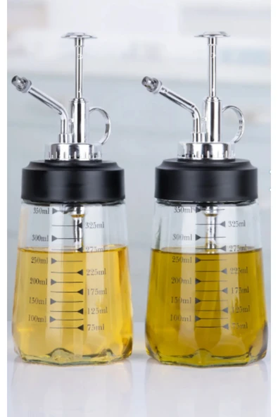 abenim Cam Yağdanlık Pompalı Yağlık Cam Şişe 2 Adet Zeytinyağı Sirke Püskürtücü (350ML) ürün görseli 1