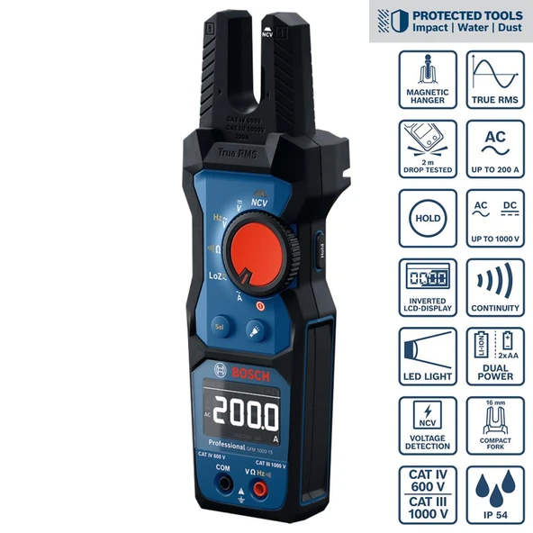 Bosch GFM 1000-15 Çatal Tip Ampermetre - Resim 2
