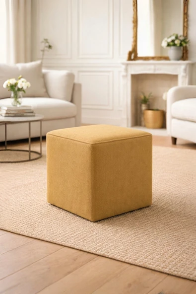 Arles Home Lugo - Puf Kare Sarı ürün görseli 1