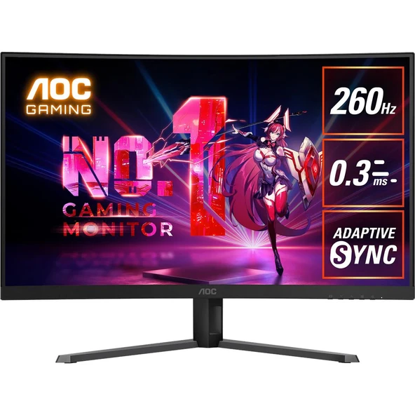 AOC C32G42ZE 32" 260Hz 0,3ms Full HD HDR10 VA Curved Oyuncu monitörü ürün görseli 1