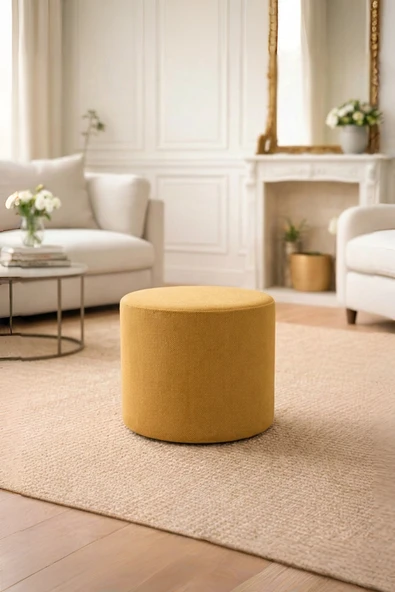Arles Home Lugo - Puf Silindir Sarı ürün görseli 1