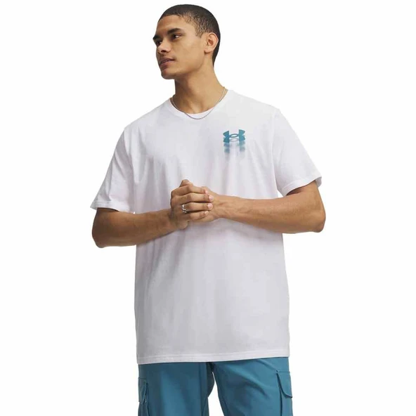 UA M BLUR LOGO SS  Erkek T-Shirt 6009245-100 ürün görseli 1