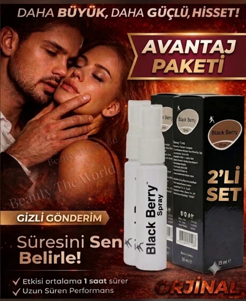 Black Berry Sprey 2'li Avantaj Paketi Uzun Süreli Performans Destekleyici (2 x 25 ml) ürün görseli 1