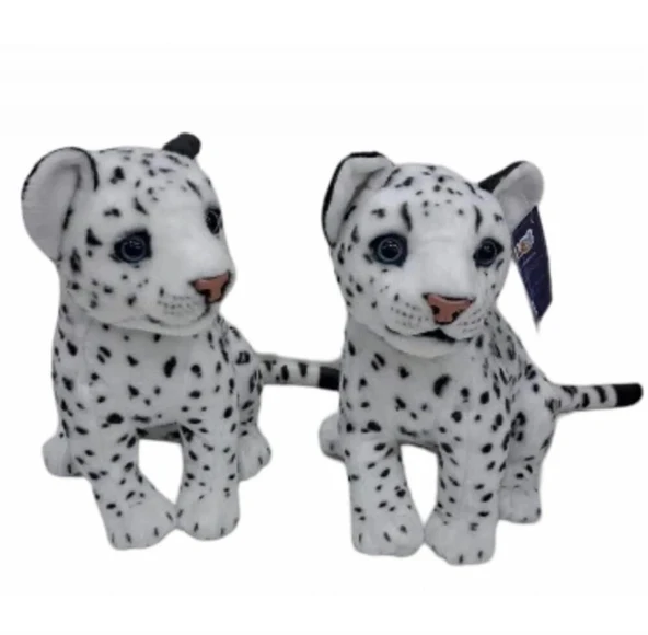 PL50135 25 CM OTURAN KÜÇÜK BEYAZ LEOPAR-HLY ürün görseli 1