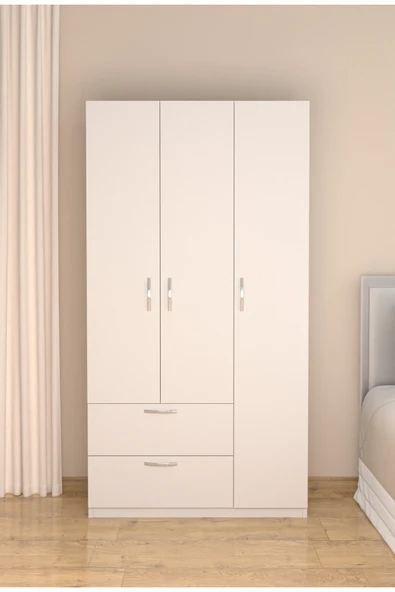 Homendra 3 Kapaklı Çekmeceli Gardrop ürün görseli 1