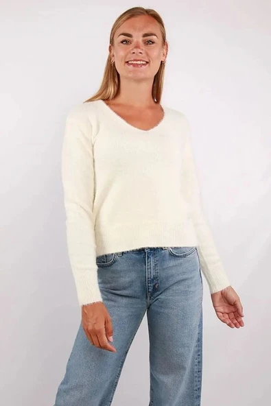 ONLELLA PIUMO LS V-NECK KNT  Kadın Kazak 15259562 ürün görseli 1