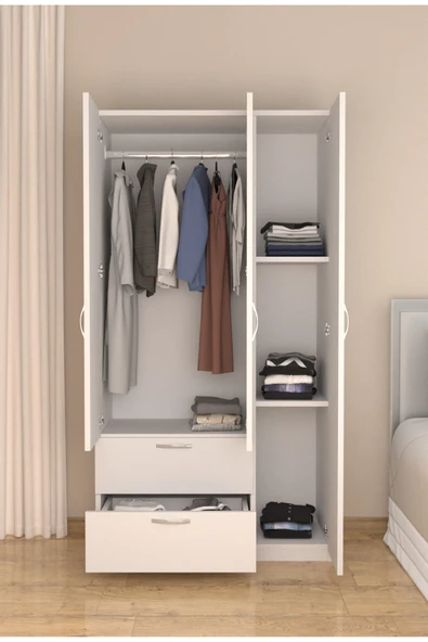 Homendra 3 Kapaklı Çekmeceli Gardrop - Resim 2