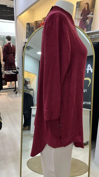 invee modal kumaş tunik 7254 bordo - Resim 3