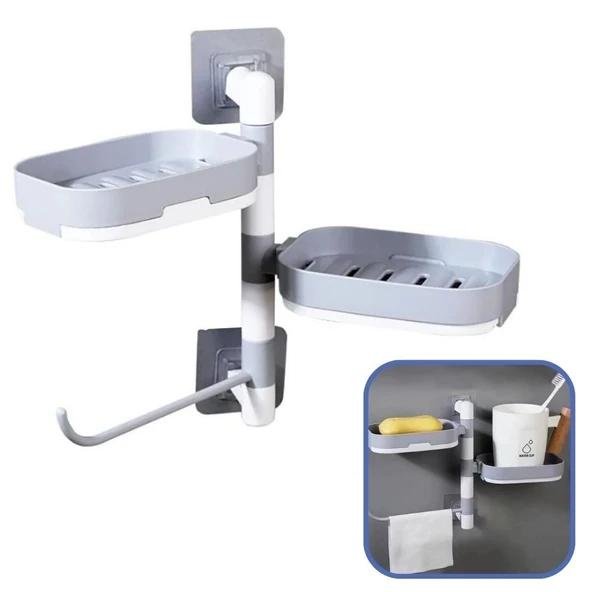 Çoklu Sabun Tutucu Fonksiyonel Banyo Sabunluk ürün görseli 1