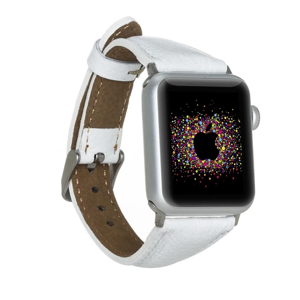 Apple Watch Uyumlu Deri Kordon 38-40-41mm Slim F3 Beyaz ürün görseli 1