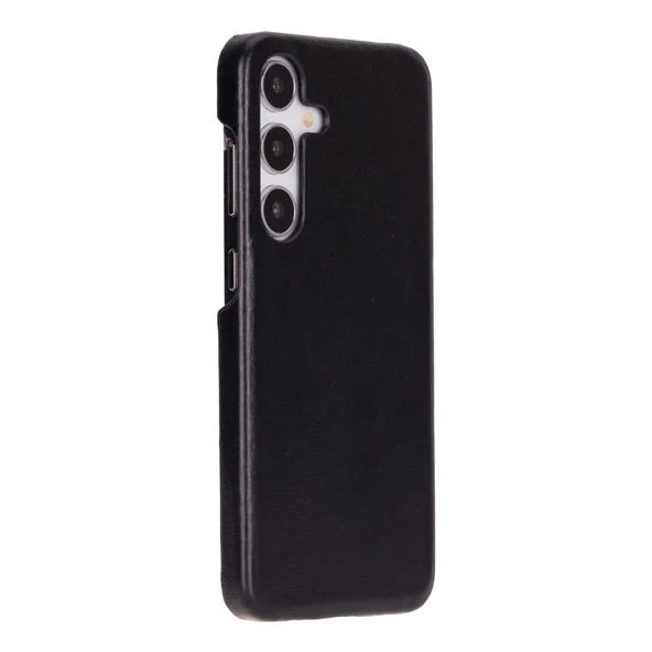 Samsung Galaxy S25 Plus Uyumlu, Hakiki Deri, El Yapımı Arka Kapak, Kömür Siyah ürün görseli 1