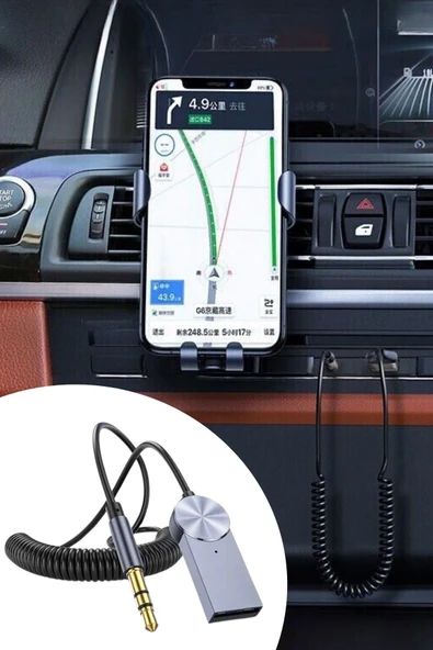 Araba için Bluetooth Aux Alıcısı Wireless Araç Kiti - Resim 6