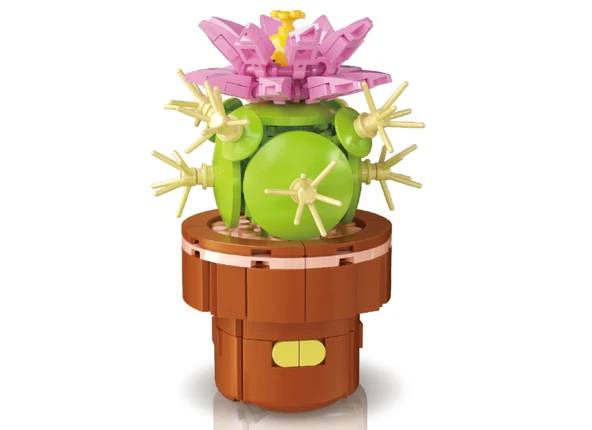 Building Block Flower 181 Parça Kaynana Topuzu Kaktüsü ürün görseli 1