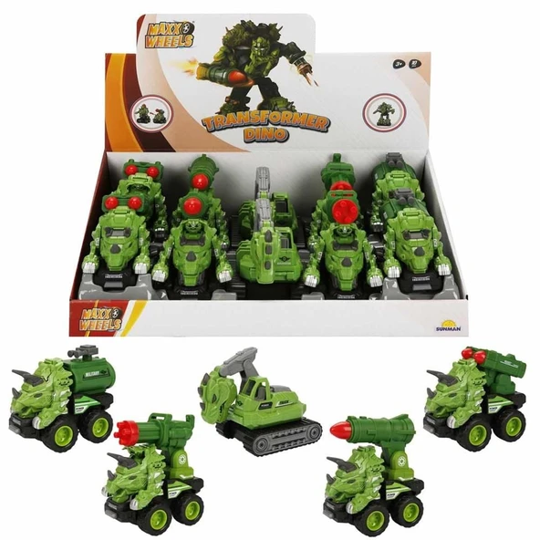 Maxx Wheels Dönüşen Dinozor Araçlar - 1 Adet Stokta Olan Gönderilir ürün görseli 1
