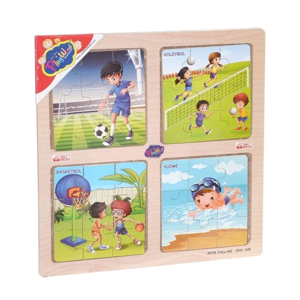 ONY-343/344/345/346 Ahşap Eğitici 4'lü Puzzle -Onyıl ürün görseli 1