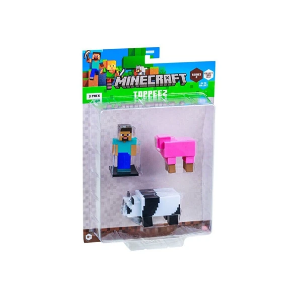 PMI/MC2220 MİNECRAFT 3D TOPPEEZ 3LÜ FİGÜR SETİ ASORTİ ürün görseli 1