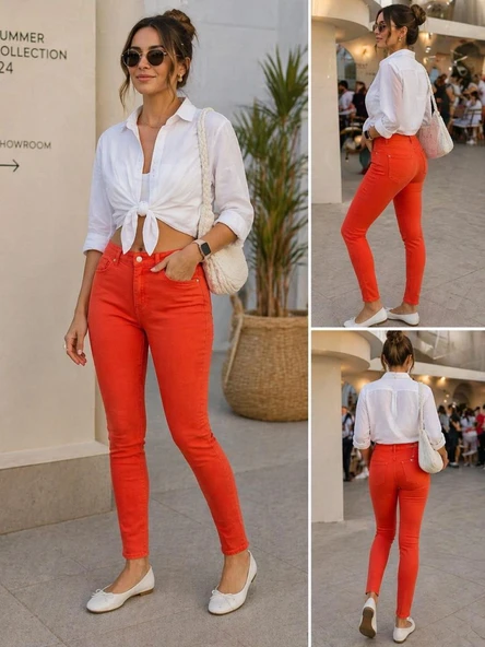 ONLBLUSH MID SKINNY COL PANT CC PNT RP  Kadın Kot Pantolon 15318352 ürün görseli 1
