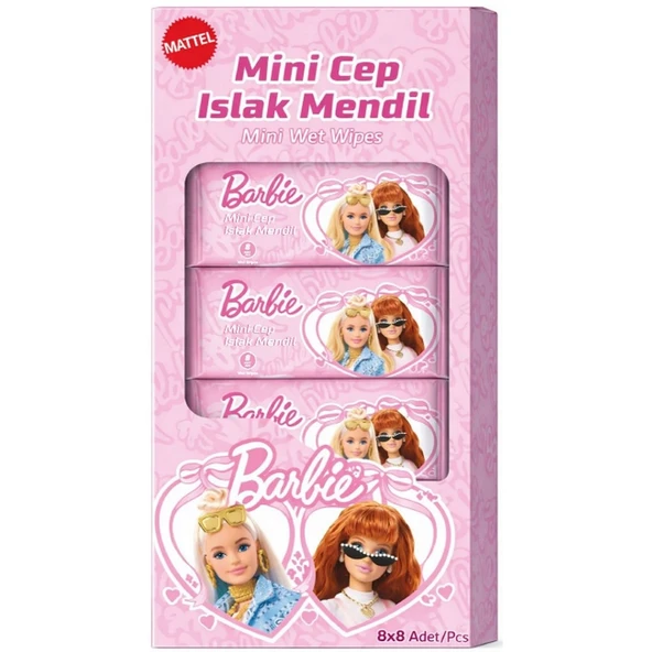 Barbie Islak Mini Cep Mendili 8'li ürün görseli 1