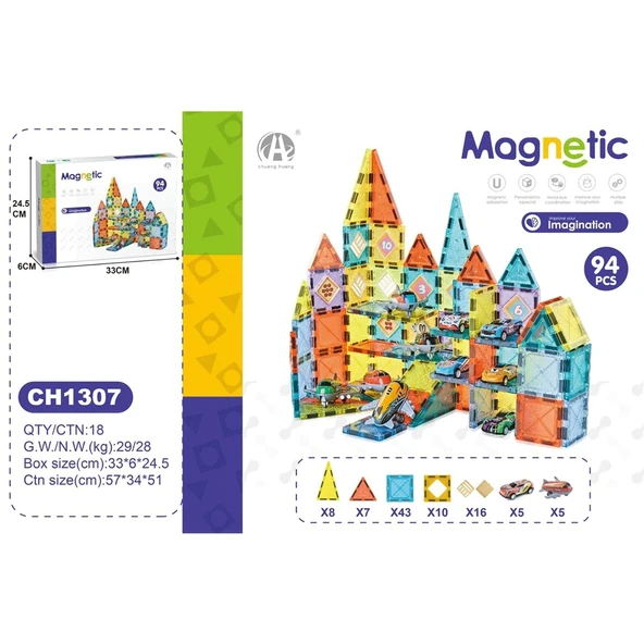 5.5 CM Magnetic Blok 94 Parça CH1307 ürün görseli 1
