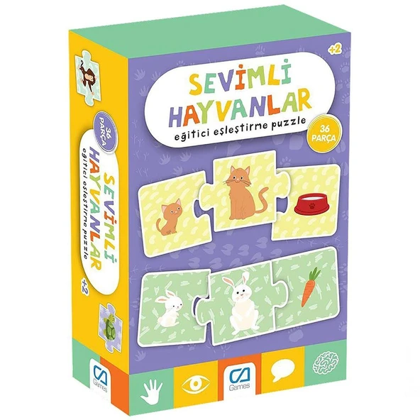 Sevimli Hayvanlar Eğitici Eşleştirme Puzzle 36 Parça ürün görseli 1